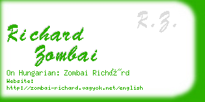 richard zombai business card